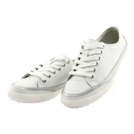 Zapatillas deportivas para mujer, atadas Filippo 703 blanco plateado gris 3