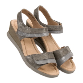 Sandalias ligeras en la cuña VINCEZA marrón multicolor 2