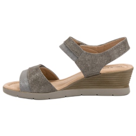 Sandalias ligeras en la cuña VINCEZA marrón multicolor 4