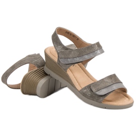 Sandalias ligeras en la cuña VINCEZA marrón multicolor 6