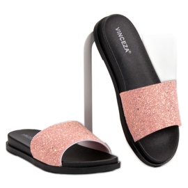 Zapatillas con purpurina VINCEZA de moda rosado 3