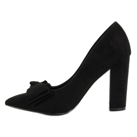 Seastar Zapatos de tacón de ante con lazo negro 6