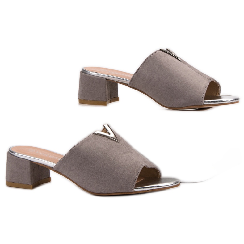 Pantuflas VINCEZA de ante gris 2