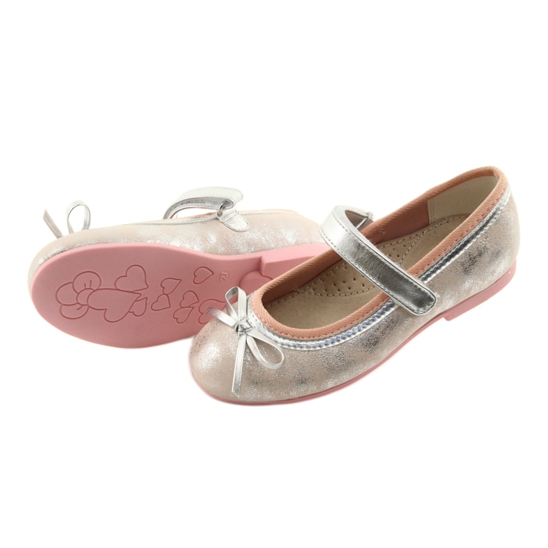 Salones bailarinas con lazo American Club GC18 gris rosa 4