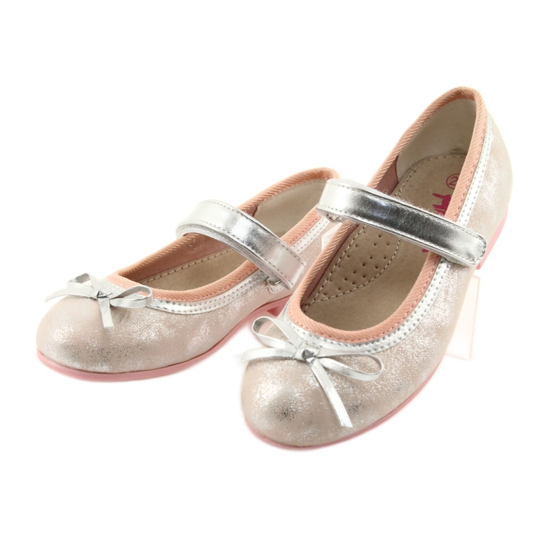 Salones bailarinas con lazo American Club GC18 gris rosa 3