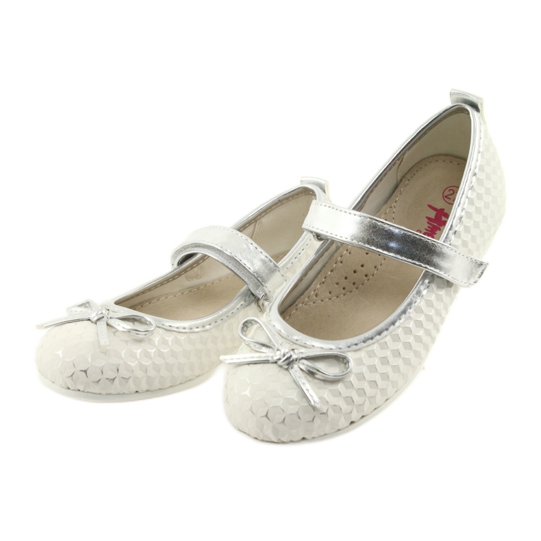 Zapatos de salón con velcro American Club GC16 blanco gris 3