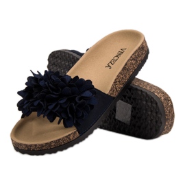 Zapatillas VINCEZA con flores azul azul marino 4