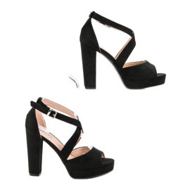 Seastar Sandalias de gamuza en la plataforma negro 4