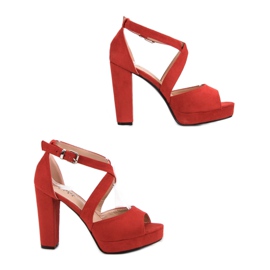 Seastar Sandalias de gamuza en la plataforma rojo 1