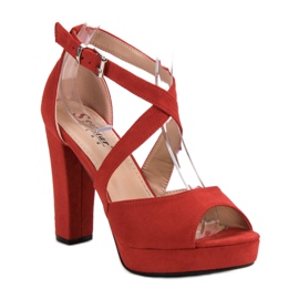 Seastar Sandalias de gamuza en la plataforma rojo 4