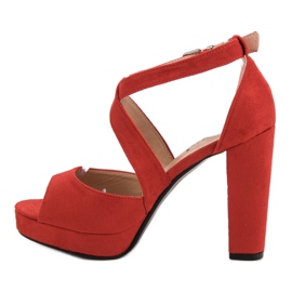 Seastar Sandalias de gamuza en la plataforma rojo 5