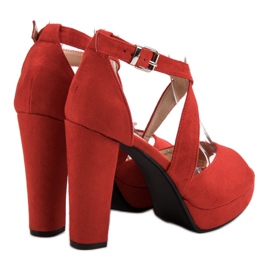 Seastar Sandalias de gamuza en la plataforma rojo 6