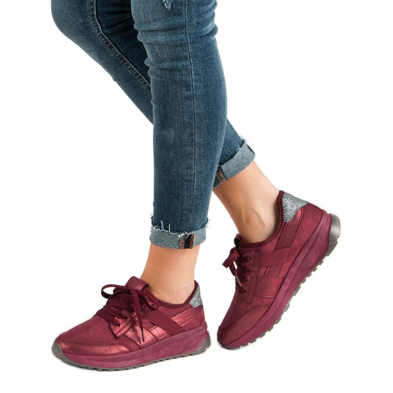 Ideal Shoes Calzado deportivo sin cordones rojo 2