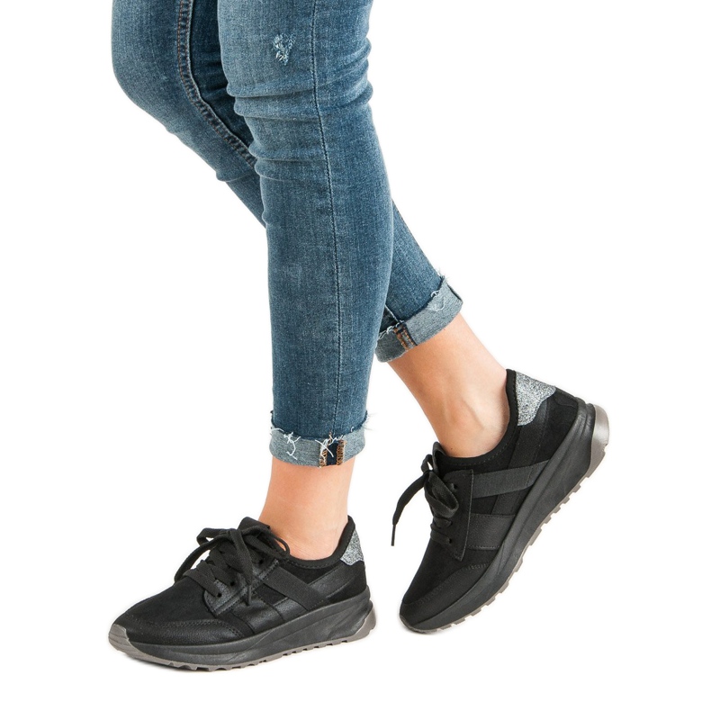 Ideal Shoes Calzado deportivo sin cordones negro 2