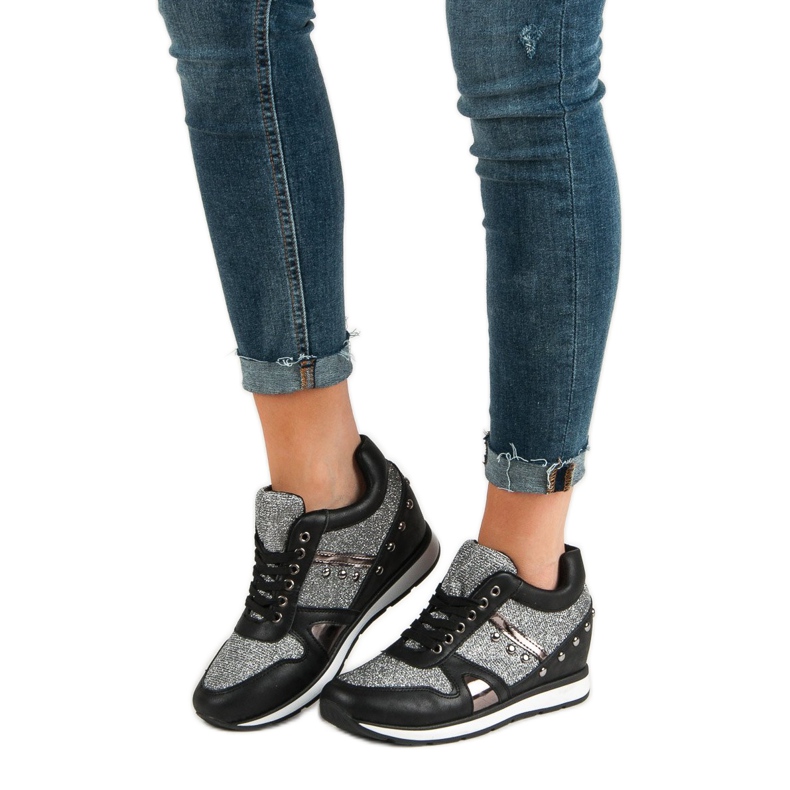 Cm Paris Zapatillas negras con pedrería negro 1