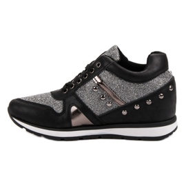 Cm Paris Zapatillas negras con pedrería negro 6