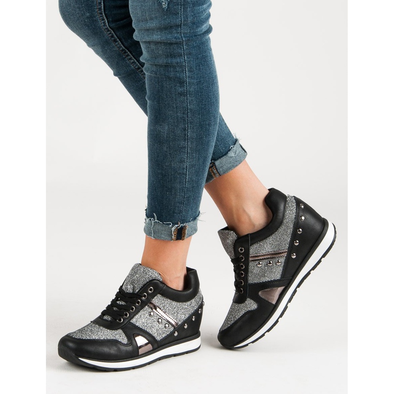 Cm Paris Zapatillas negras con pedrería negro 2