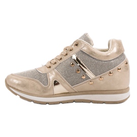 Cm Paris Zapatillas doradas con pedrería dorado 5
