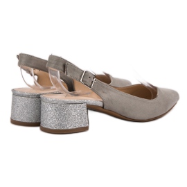 Weide Zapatos de tacón con purpurina gris 4
