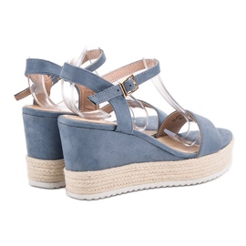 Seastar Sandalias de cuña cómodas azul 5