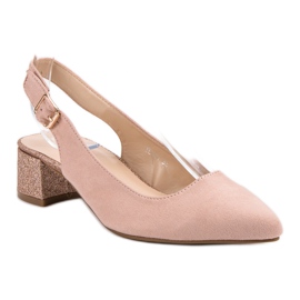 Weide Zapatos de tacón con purpurina rosado 2
