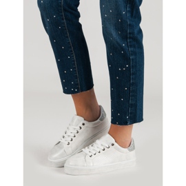 Calzado deportivo con cordones blanco 5