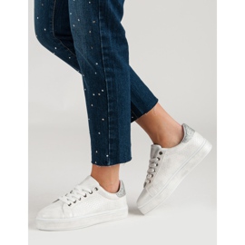 Calzado deportivo con cordones blanco 6