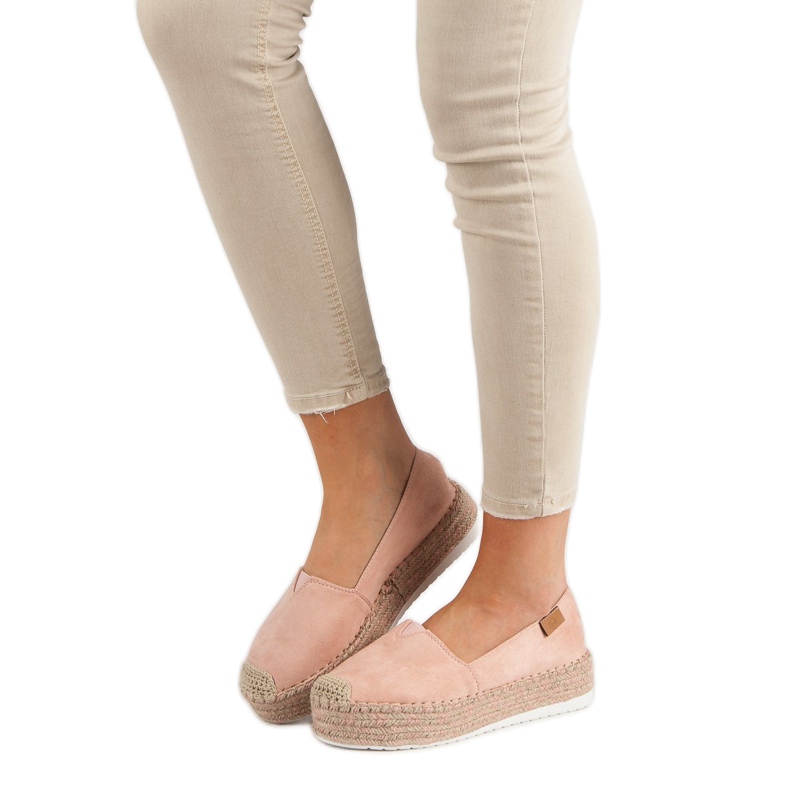 Forever Folie Alpargatas rosas en la plataforma rosado 1