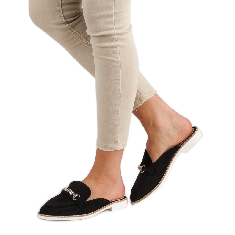 Pantuflas de mujer elegantes negro 2 Pantuflas de mujer elegantes negro 2