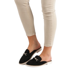 Pantuflas de mujer elegantes negro 1 Pantuflas de mujer elegantes negro 1