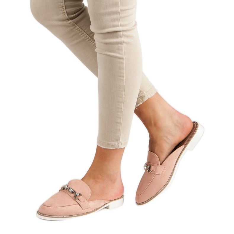 Pantuflas de mujer elegantes rosado 2