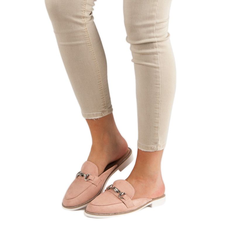 Pantuflas de mujer elegantes rosado 1