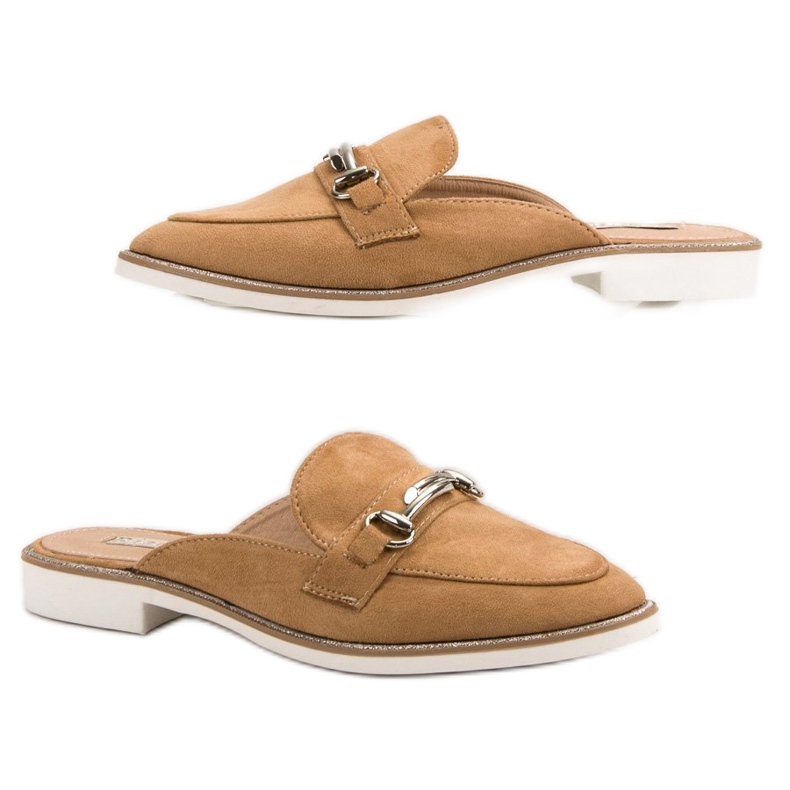 Pantuflas de mujer elegantes marrón 1 Pantuflas de mujer elegantes marrón 1