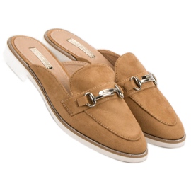 Pantuflas de mujer elegantes marrón 2 Pantuflas de mujer elegantes marrón 2