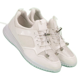 Zapatos deportivos con cordón blanco 1