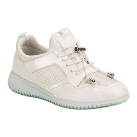 Zapatos deportivos con cordón blanco 4