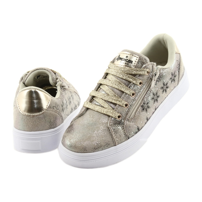 Slider dorado deportivo para niñas American Club ES13 negro amarillo 4