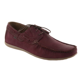 Mocasines burdeos con cordones Riko 684 multicolor 1
