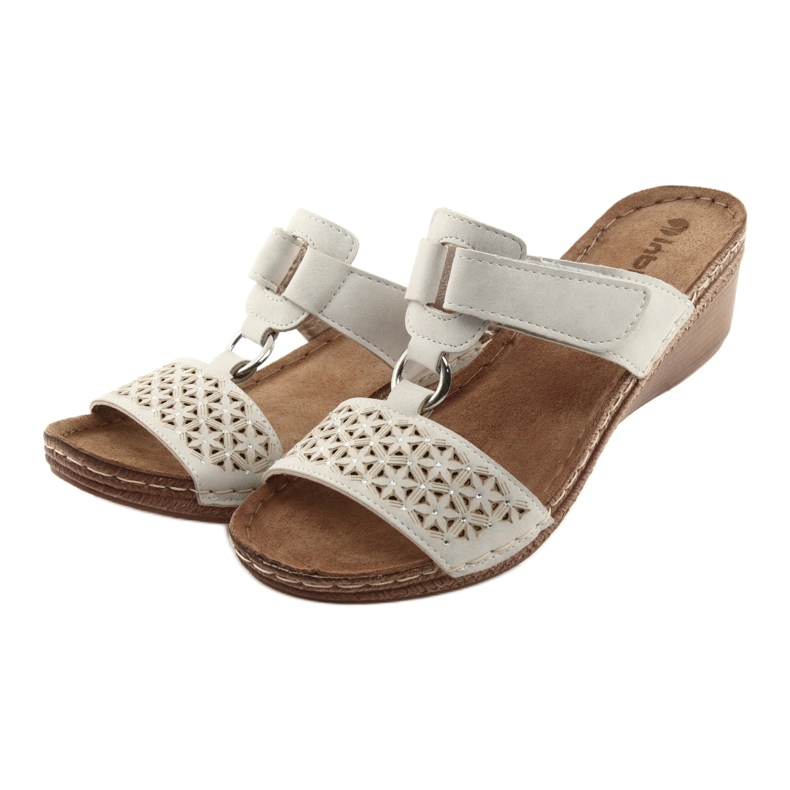 Pantuflas velcro lentejuelas beige Inblu NA03 3