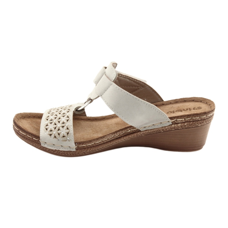 Pantuflas velcro lentejuelas beige Inblu NA03 2