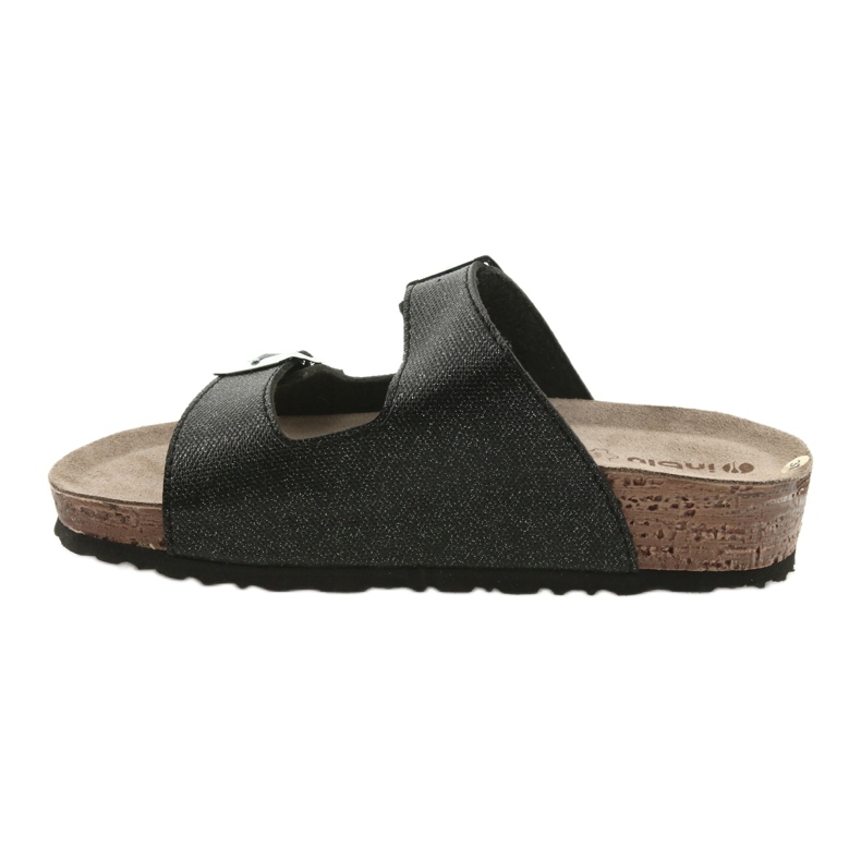 Black Pantuflas de mujer Inblu NM013 negras con partículas plateadas negro 2