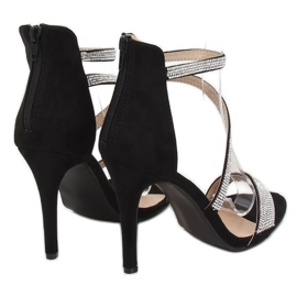 Sandalias negras de tacón alto C-28 Negro 3