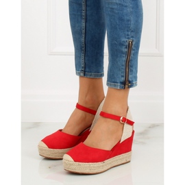 Alpargatas con cuñas rojas T331P Red II-GAT rojo 2