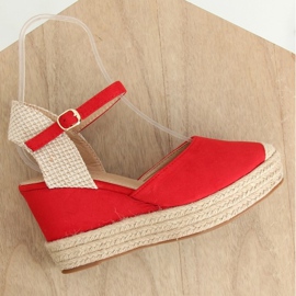 Alpargatas con cuñas rojas T331P Red II-GAT rojo 3