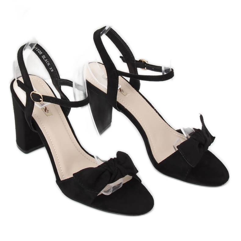 Sandalias negras en el poste GH1508 Negro 1 Sandalias negras en el poste GH1508 Negro 1