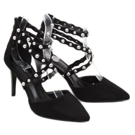 Negro B-50 Tacos negros con tachuelas 1