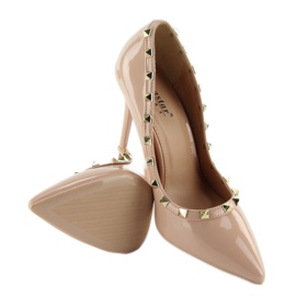 Zapatos de salón con tacón de aguja Valentina beige LL-76P Beige 3