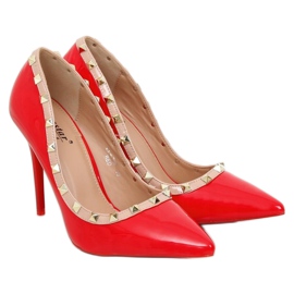 Zapatos de salón con tacón de aguja Valentina rojo LL-76P Rojo 2