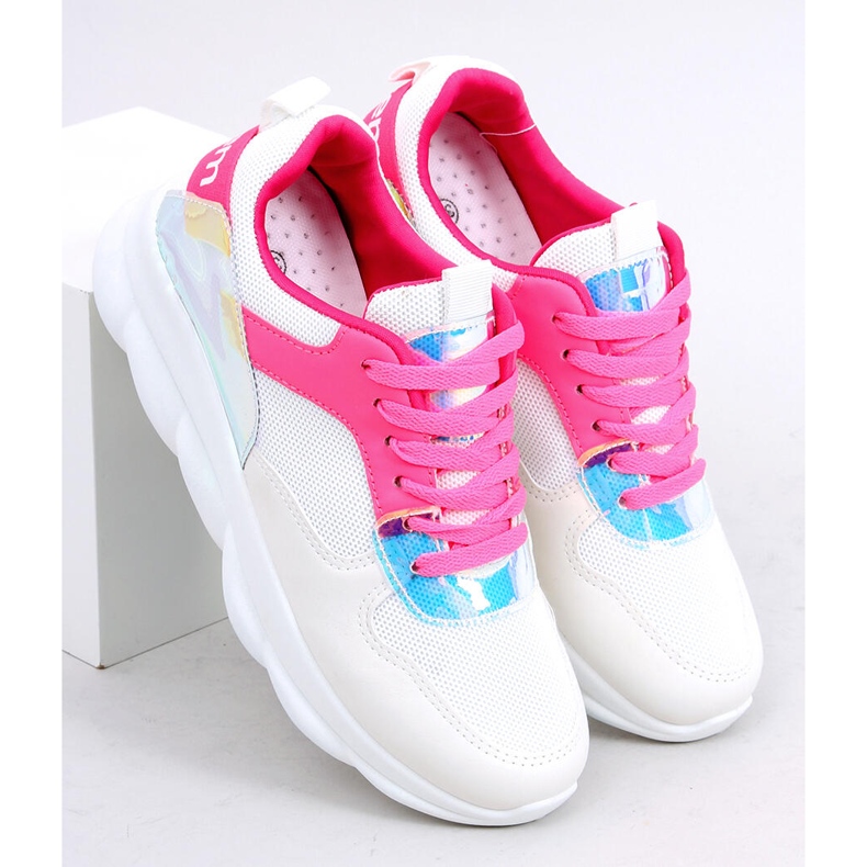 Deportivas blancas y rosas BL157 Rose Red blanco rosado 1