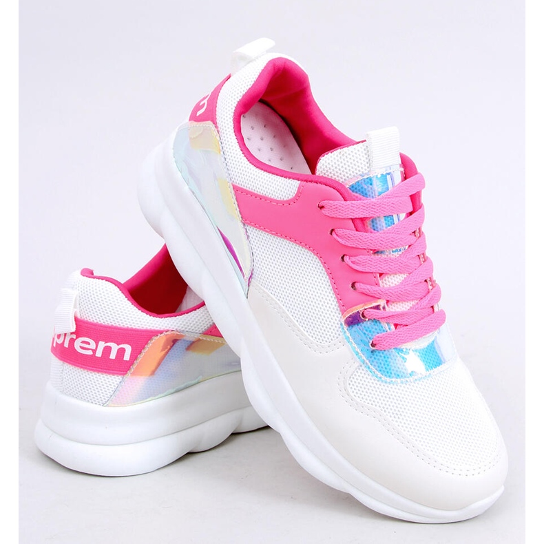 Deportivas blancas y rosas BL157 Rose Red blanco rosado 2
